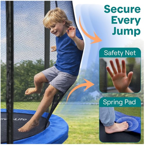Blue 10ft round trampoline for - blue,